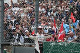 Race winner Fernando Alonso (ESP) Toyota Gazoo Racing celebrates in parc ferme. 16.06.2019. FIA World Endurance Championship, Le Mans 24 Hours, Race, Le Mans, France. Sunday.