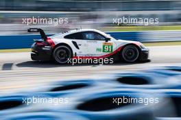 Richard Lietz (AUT) / Gianmaria Bruni (ITA) #91 Porsche GT Team, Porsche 911 RSR. 13.03.2019. FIA World Endurance Championship, Round 6, Sebring, USA, Wednesday.
