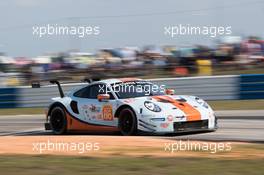 Michael Wainwright (GBR) / Ben Barker (GBR) / Alex Davison (AUS) / Thomas Preining (AUT) #86 Gulf Racing Porsche 911 RSR. 15.03.2019. FIA World Endurance Championship, Round 6, Sebring, USA, Friday.