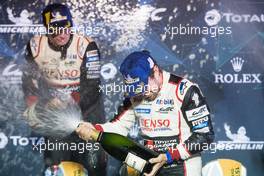 Race winner Fernando Alonso (ESP) Toyota Gazoo Racing celebrates on the podium. 15.03.2019. FIA World Endurance Championship, Round 6, Sebring, USA, Friday.