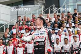 Kamui Kobayashi (JPN) Toyota Gazoo Racing at the Season 8 - 2019/2020 start of season drivers' group photograph. 30.08.2019. FIA World Endurance Championship, Round 1, Silverstone, England, Friday