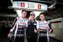 (L to R): Brendon Hartley (NZL); Sebastien Buemi (SUI); Kazuki Nakajima (JPN) #08 Toyota Gazoo Racing Toyota TS050 Hybrid. 06.10.2019. FIA World Endurance Championship, Round 2, Six Hours of Fuji, Fuji, Japan, Sunday.