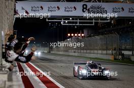 Race winners Mike Conway (GBR) / Kamui Kobayashi (JPN) / Jose Maria Lopez (ARG) #07 Toyota Gazoo Racing Toyota TS050 Hybrid celebrate at the end of the race. 14.12.2019. FIA World Endurance Championship, Round 4, Eight Hours of Bahrain, Sakhir, Bahrain, Saturday.