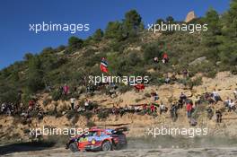 Sebastien Loeb (FRA) - Daniel Elena (MCO) HYUNDAI I20 Coupe WRC, HYUNDAI SHELL MOBIS WRT 27.10.2019. FIA World Rally Championship, Rd 13, Catalunya - Costa Daurada, Rally de Espan~a Spain 2019