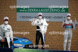 Timo Glock (GER) (BMW Team RMR) , Lucas Auer (AUT) (BMW Team RMR) und Robin Frijns (NL) (Audi Sport Team Abt Sportsline) 23.08.2020, DTM Round 3, Lausitzring, Belgium, Sunday.