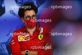 Mattia Binotto (ITA) Ferrari Team Principal in the FIA Press Conference. 07.08.2020. Formula 1 World Championship, Rd 5, 70th Anniversary Grand Prix, Silverstone, England, Practice Day.