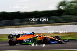 Lando Norris (GBR) McLaren MCL35.                                07.08.2020. Formula 1 World Championship, Rd 5, 70th Anniversary Grand Prix, Silverstone, England, Practice Day.