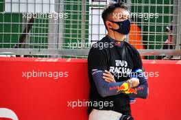 Alexander Albon (THA) Red Bull Racing on the grid. 09.08.2020. Formula 1 World Championship, Rd 5, 70th Anniversary Grand Prix, Silverstone, England, Race Day.