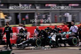 Valtteri Bottas (FIN) Mercedes AMG F1 W11 on the grid.                                09.08.2020. Formula 1 World Championship, Rd 5, 70th Anniversary Grand Prix, Silverstone, England, Race Day.