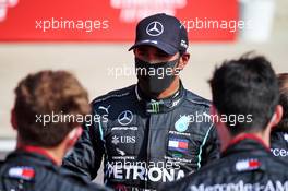 Lewis Hamilton (GBR) Mercedes AMG F1 in parc ferme. 09.08.2020. Formula 1 World Championship, Rd 5, 70th Anniversary Grand Prix, Silverstone, England, Race Day.