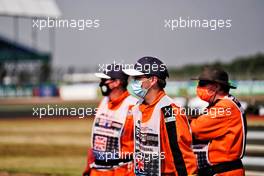 Circuit atmosphere - marshals.                                09.08.2020. Formula 1 World Championship, Rd 5, 70th Anniversary Grand Prix, Silverstone, England, Race Day.