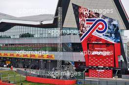 Circuit atmosphere - the podium. 09.08.2020. Formula 1 World Championship, Rd 5, 70th Anniversary Grand Prix, Silverstone, England, Race Day.
