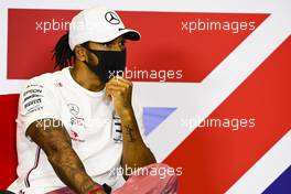 Lewis Hamilton (GBR) Mercedes AMG F1 in the FIA Press Conference. 06.08.2020. Formula 1 World Championship, Rd 5, 70th Anniversary Grand Prix, Silverstone, England, Preparation Day.