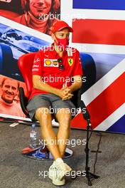 Sebastian Vettel (GER) Ferrari in the FIA Press Conference. 06.08.2020. Formula 1 World Championship, Rd 5, 70th Anniversary Grand Prix, Silverstone, England, Preparation Day.