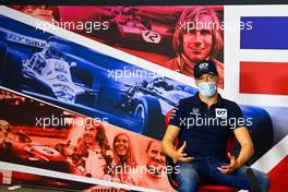 Daniil Kvyat (RUS) AlphaTauri in the FIA Press Conference. 06.08.2020. Formula 1 World Championship, Rd 5, 70th Anniversary Grand Prix, Silverstone, England, Preparation Day.