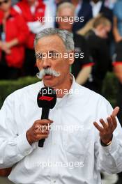 Chase Carey (USA) Formula One Group Chairman, at an outdoor press conference following the cancellation of the Australian Grand Prix. 13.03.2020. Formula 1 World Championship, Rd 1, Australian Grand Prix, Albert Park, Melbourne, Australia, Practice Day.