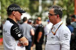 (L to R): Alan Permane (GBR) Renault F1 Team Trackside Operations Director with Ron Meadows (GBR) Mercedes GP Team Manager. 13.03.2020. Formula 1 World Championship, Rd 1, Australian Grand Prix, Albert Park, Melbourne, Australia, Practice Day.