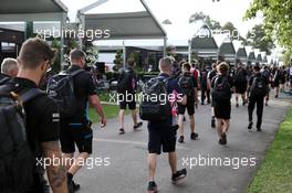 Teams arrive in the paddock as curfew ends. 13.03.2020. Formula 1 World Championship, Rd 1, Australian Grand Prix, Albert Park, Melbourne, Australia, Practice Day.