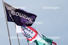 Circuit atmosphere - flags. 12.03.2020. Formula 1 World Championship, Rd 1, Australian Grand Prix, Albert Park, Melbourne, Australia, Preparation Day.