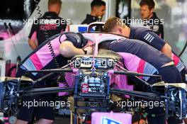 Racing Point F1 Team RP20 worked on by mechanics. 12.03.2020. Formula 1 World Championship, Rd 1, Australian Grand Prix, Albert Park, Melbourne, Australia, Preparation Day.