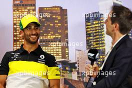 Daniel Ricciardo (AUS) Renault F1 Team in the FIA Press Conference. 12.03.2020. Formula 1 World Championship, Rd 1, Australian Grand Prix, Albert Park, Melbourne, Australia, Preparation Day.