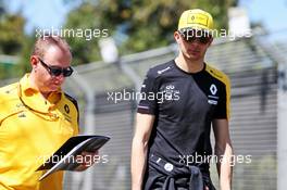 Esteban Ocon (FRA) Renault F1 Team walks the circuit with the team. 11.03.2020. Formula 1 World Championship, Rd 1, Australian Grand Prix, Albert Park, Melbourne, Australia, Preparation Day.