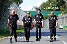 Ron Meadows (GBR) Mercedes GP Team Manager and Andrew Shovlin (GBR) Mercedes AMG F1 Engineer walk the circuit. 11.03.2020. Formula 1 World Championship, Rd 1, Australian Grand Prix, Albert Park, Melbourne, Australia, Preparation Day.