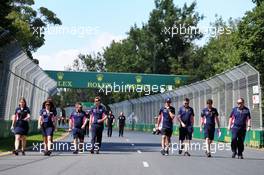 Lance Stroll (CDN) Racing Point F1 Team walks the circuit with the team. 11.03.2020. Formula 1 World Championship, Rd 1, Australian Grand Prix, Albert Park, Melbourne, Australia, Preparation Day.