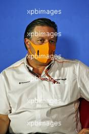 Zak Brown (USA) McLaren Executive Director in the FIA Press Conference. 03.07.2020. Formula 1 World Championship, Rd 1, Austrian Grand Prix, Spielberg, Austria, Practice Day.