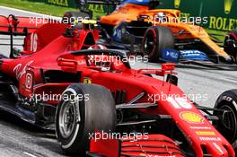 Charles Leclerc (MON) Ferrari SF1000 and Carlos Sainz Jr (ESP) McLaren MCL35. 03.07.2020. Formula 1 World Championship, Rd 1, Austrian Grand Prix, Spielberg, Austria, Practice Day.