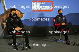 (L to R): Toto Wolff (GER) Mercedes AMG F1 Shareholder and Executive Director and Christian Horner (GBR) Red Bull Racing Team Principal in the FIA Press Conference. 03.07.2020. Formula 1 World Championship, Rd 1, Austrian Grand Prix, Spielberg, Austria, Practice Day.