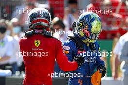 Charles Leclerc (FRA), Scuderia Ferrari and Lando Norris (GBR), McLaren F1 Team  05.07.2020. Formula 1 World Championship, Rd 1, Austrian Grand Prix, Spielberg, Austria, Race Day.