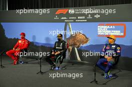 The post race FIA Press Conference (L to R): Charles Leclerc (MON) Ferrari, second; Valtteri Bottas (FIN) Mercedes AMG F1, race winner; Lando Norris (GBR) McLaren, third. 05.07.2020. Formula 1 World Championship, Rd 1, Austrian Grand Prix, Spielberg, Austria, Race Day.