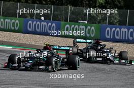 Valtteri Bottas (FIN) Mercedes AMG F1 W11 leads team mate Lewis Hamilton (GBR) Mercedes AMG F1 W11. 05.07.2020. Formula 1 World Championship, Rd 1, Austrian Grand Prix, Spielberg, Austria, Race Day.