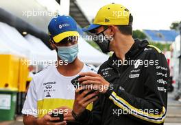 (L to R): Daniel Ricciardo (AUS) Renault F1 Team with Esteban Ocon (FRA) Renault F1 Team. 02.07.2020. Formula 1 World Championship, Rd 1, Austrian Grand Prix, Spielberg, Austria, Preparation Day.