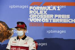 Kimi Raikkonen (FIN) Alfa Romeo Racing in the FIA Press Conference. 02.07.2020. Formula 1 World Championship, Rd 1, Austrian Grand Prix, Spielberg, Austria, Preparation Day.