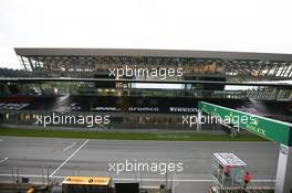 Circuit atmosphere - the start / finish straight and media centre. 01.07.2020. Formula 1 World Championship, Rd 1, Austrian Grand Prix, Spielberg, Austria, Preparation Day.