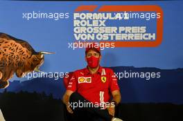 Sebastian Vettel (GER) Ferrari in the FIA Press Conference. 02.07.2020. Formula 1 World Championship, Rd 1, Austrian Grand Prix, Spielberg, Austria, Preparation Day.