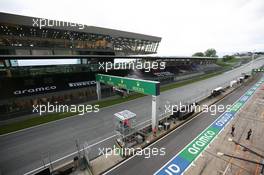 Circuit atmosphere - the start / finish straight and media centre. 01.07.2020. Formula 1 World Championship, Rd 1, Austrian Grand Prix, Spielberg, Austria, Preparation Day.