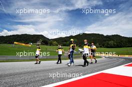 Esteban Ocon (FRA) Renault F1 Team walks the circuit with the team. 02.07.2020. Formula 1 World Championship, Rd 1, Austrian Grand Prix, Spielberg, Austria, Preparation Day.