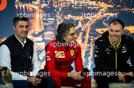 (L to R): Michael Masi (AUS) FIA Race Director; Laurent Mekies (FRA) Ferrari Sporting Director; and Alan Permane (GBR) Renault F1 Team Trackside Operations Director, in the FIA Press Conference. 21.02.2020. Formula One Testing, Day Three, Barcelona, Spain. Friday.