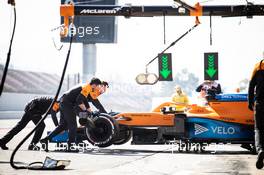 Carlos Sainz Jr (ESP) McLaren MCL35 in the pits. 21.02.2020. Formula One Testing, Day Three, Barcelona, Spain. Friday.