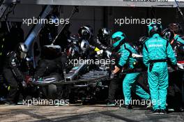 Valtteri Bottas (FIN) Mercedes AMG F1 W11 practices a pit stop. 20.02.2020. Formula One Testing, Day Two, Barcelona, Spain. Thursday.