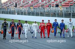 Drivers group photograph. 19.02.2020. Formula One Testing, Day One, Barcelona, Spain. Wednesday.