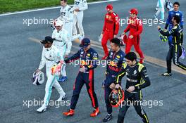Max Verstappen (NLD) Red Bull Racing and Alexander Albon (THA) Red Bull Racing at a drivers group photograph. 19.02.2020. Formula One Testing, Day One, Barcelona, Spain. Wednesday.