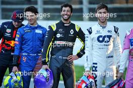 Daniel Ricciardo (AUS) Renault F1 Team at a drivers group photograph. 19.02.2020. Formula One Testing, Day One, Barcelona, Spain. Wednesday.
