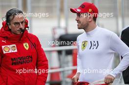 (L to R): Laurent Mekies (FRA) Ferrari Sporting Director with Sebastian Vettel (GER) Ferrari. 27.02.2020. Formula One Testing, Day Two, Barcelona, Spain. Thursday.