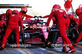 Sebastian Vettel (GER) Ferrari SF1000 practices a pit stop. 27.02.2020. Formula One Testing, Day Two, Barcelona, Spain. Thursday.