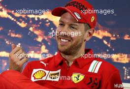 Sebastian Vettel (GER) Ferrari in the FIA Press Conference. 26.02.2020. Formula One Testing, Day One, Barcelona, Spain. Wednesday.