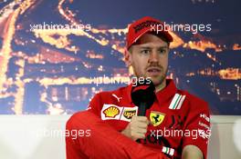 Sebastian Vettel (GER) Ferrari in the FIA Press Conference. 26.02.2020. Formula One Testing, Day One, Barcelona, Spain. Wednesday.